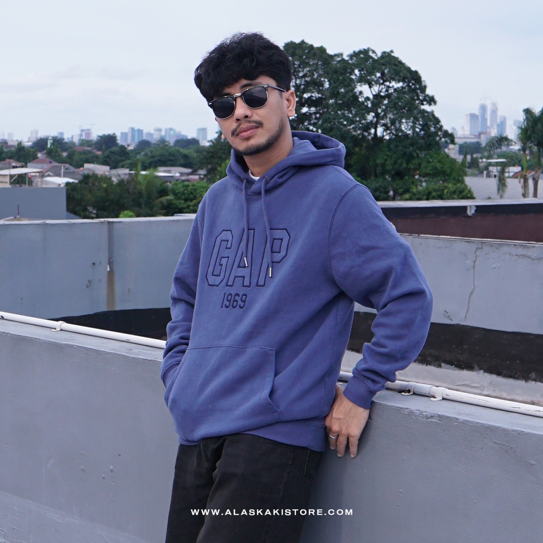 Fleece Pullover Hoodie Navy GA1046