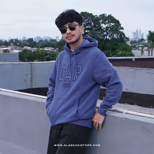 Image of Fleece Pullover Hoodie Navy GA1046