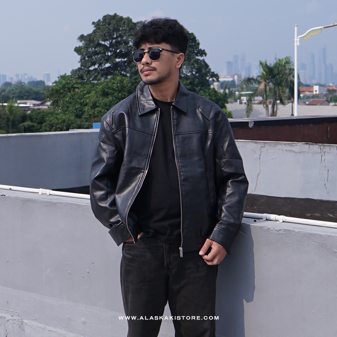 Faux Leather Bomber Jacket PH1004