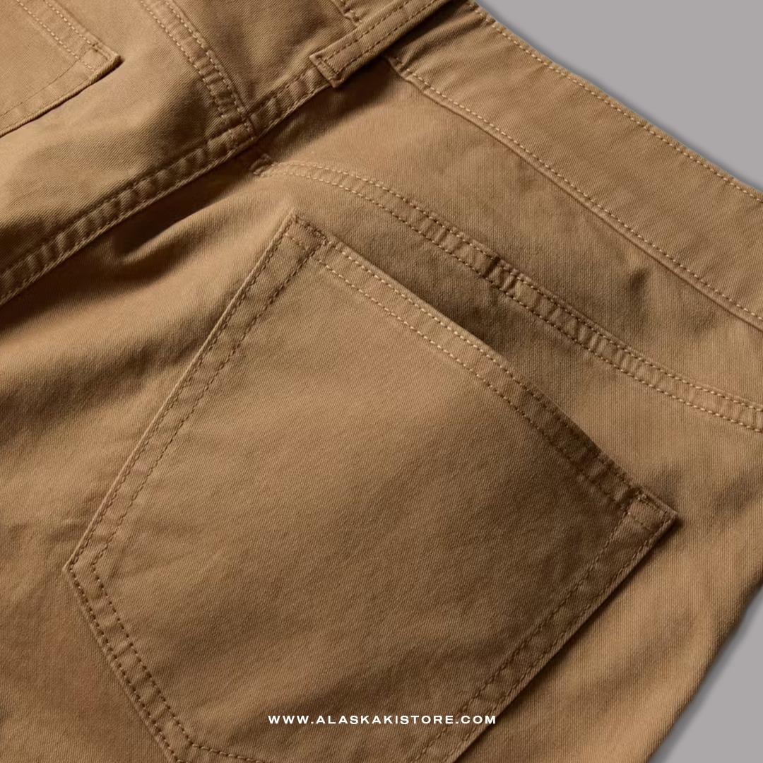 Twill Pants Straight Fit Brown FT5024