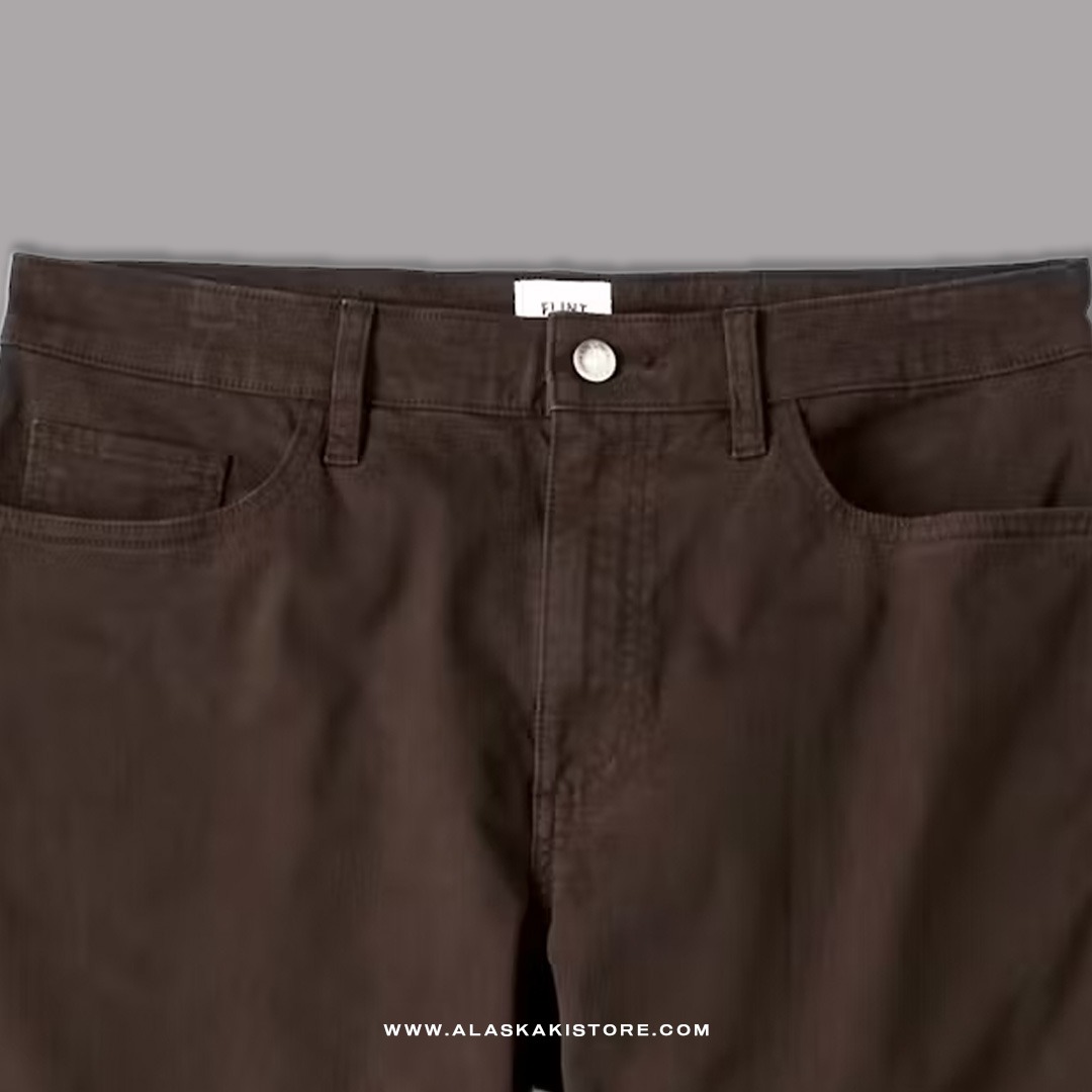 Twill Pants Straight Fit Dark Brown FT5026