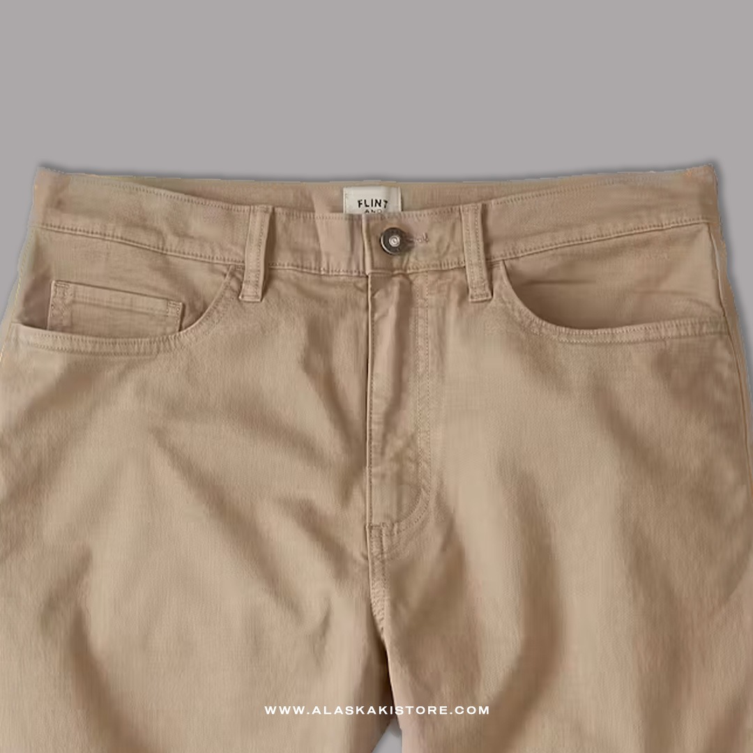 Twill Pants Athletic Tappered Fit Khaki FT5017