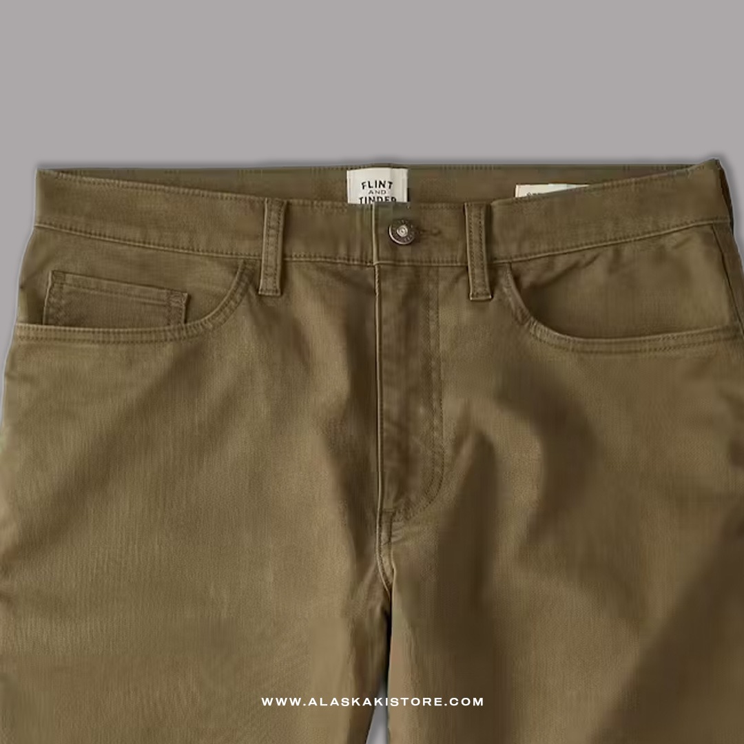 Twill Pants Athletic Tappered Fit Olive FT5018