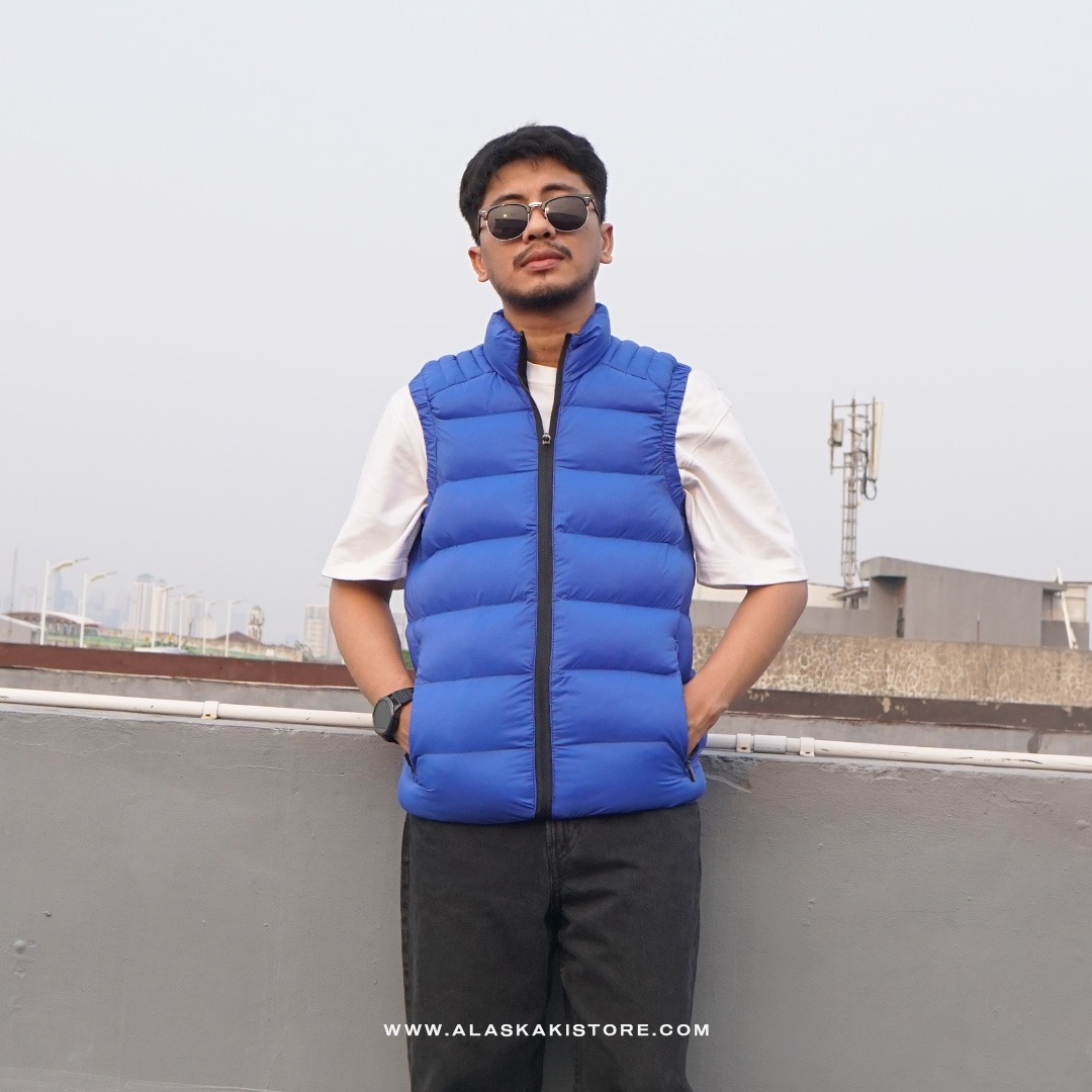 Puffer Vest Jacket Blue BS1007