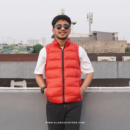 Image of Puffer Vest Jacket Red BS1008
