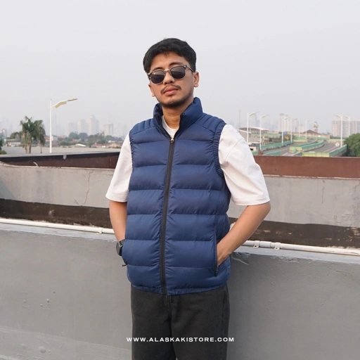 Image of Puffer Vest Jacket Ocean Blue BS1012