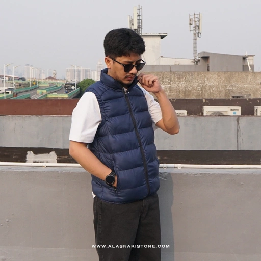 Image of Puffer Vest Jacket Deep Blue BS1013