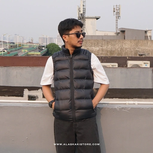 Image of Puffer Vest Jacket Black BS1016