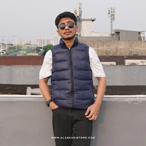 Image of Puffer Vest Jacket Navy BS1017