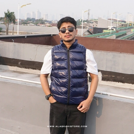 Image of Puffer Vest Jacket Midnight Blue BS1018