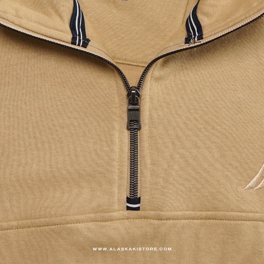 Half Zip Sweatshirt Light Brown NC1014