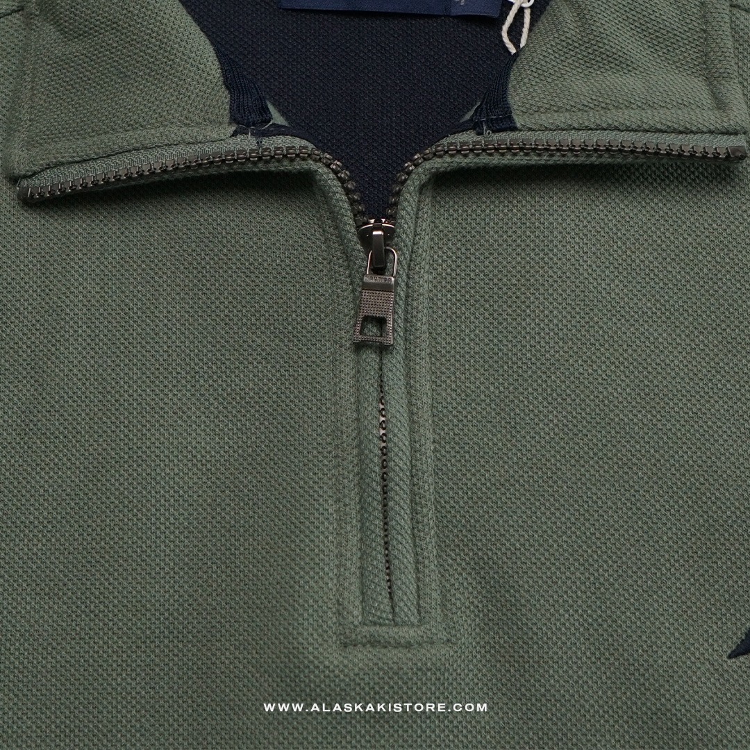 Half Zip Pique Shirt Green NC1017