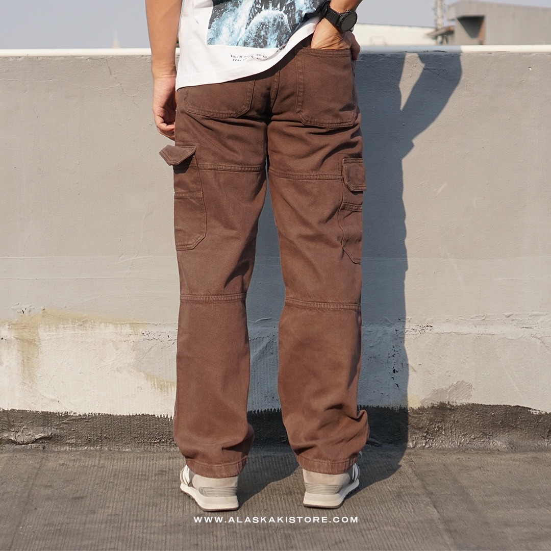 Loose Cargo Pants Dark Brown BS5035
