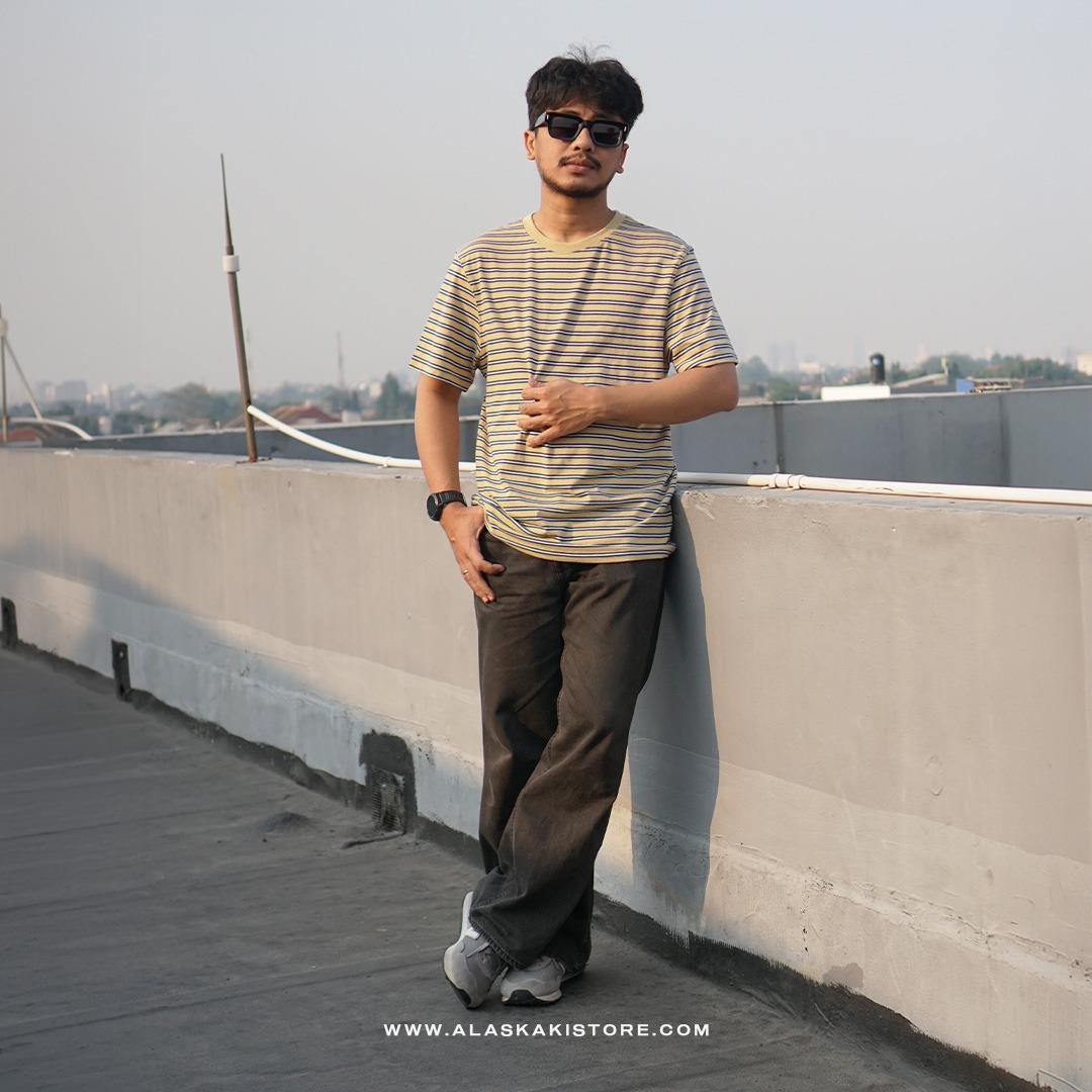 Stripe T-shirt Yellow White GF4045