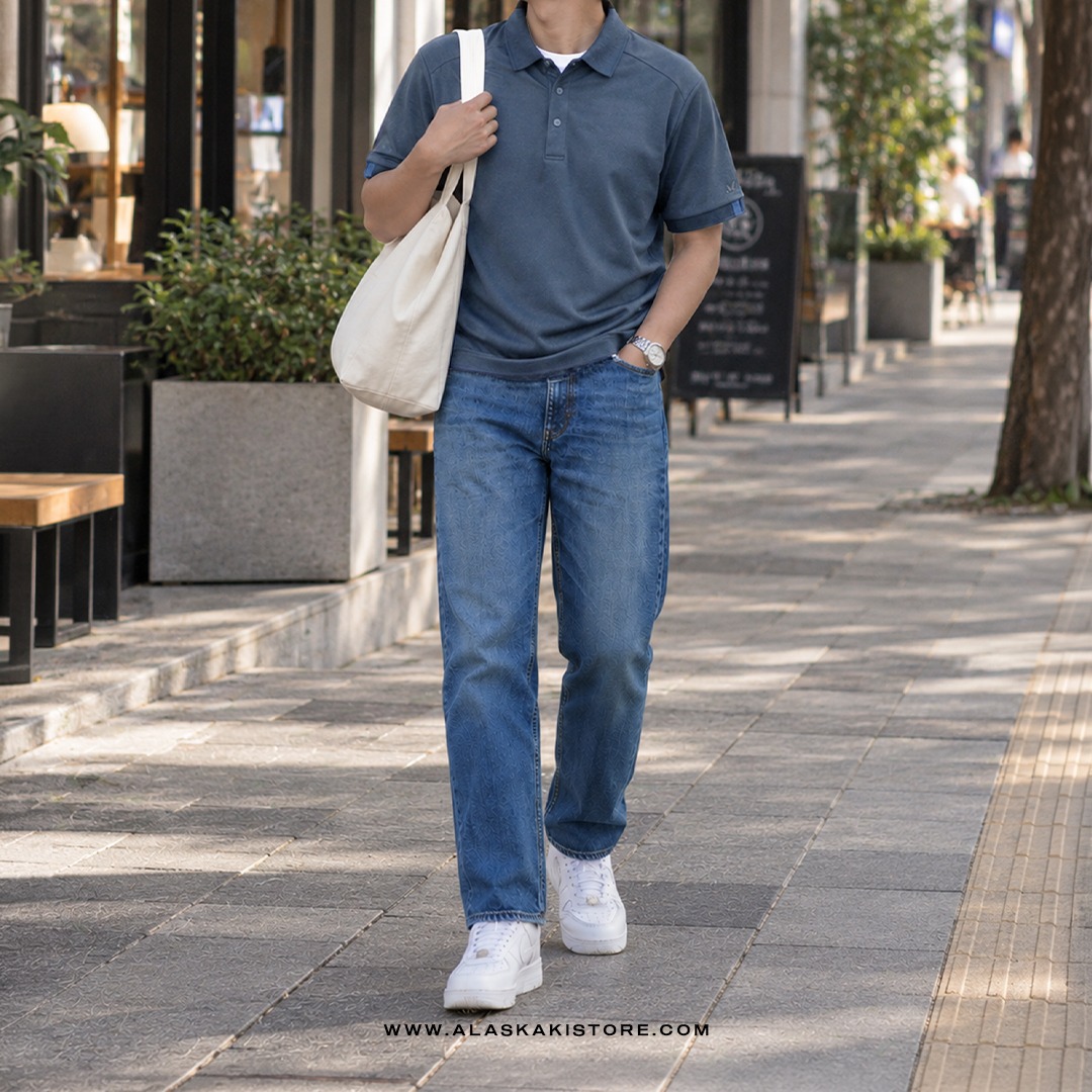 Performance Polo Shirt Blue Grey ML4002