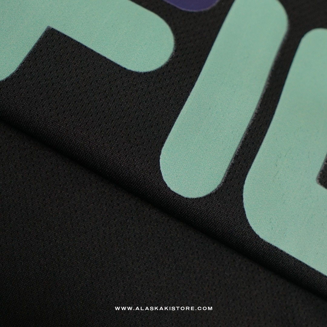 Quickdry Tshirt Black Logo Green FL4009