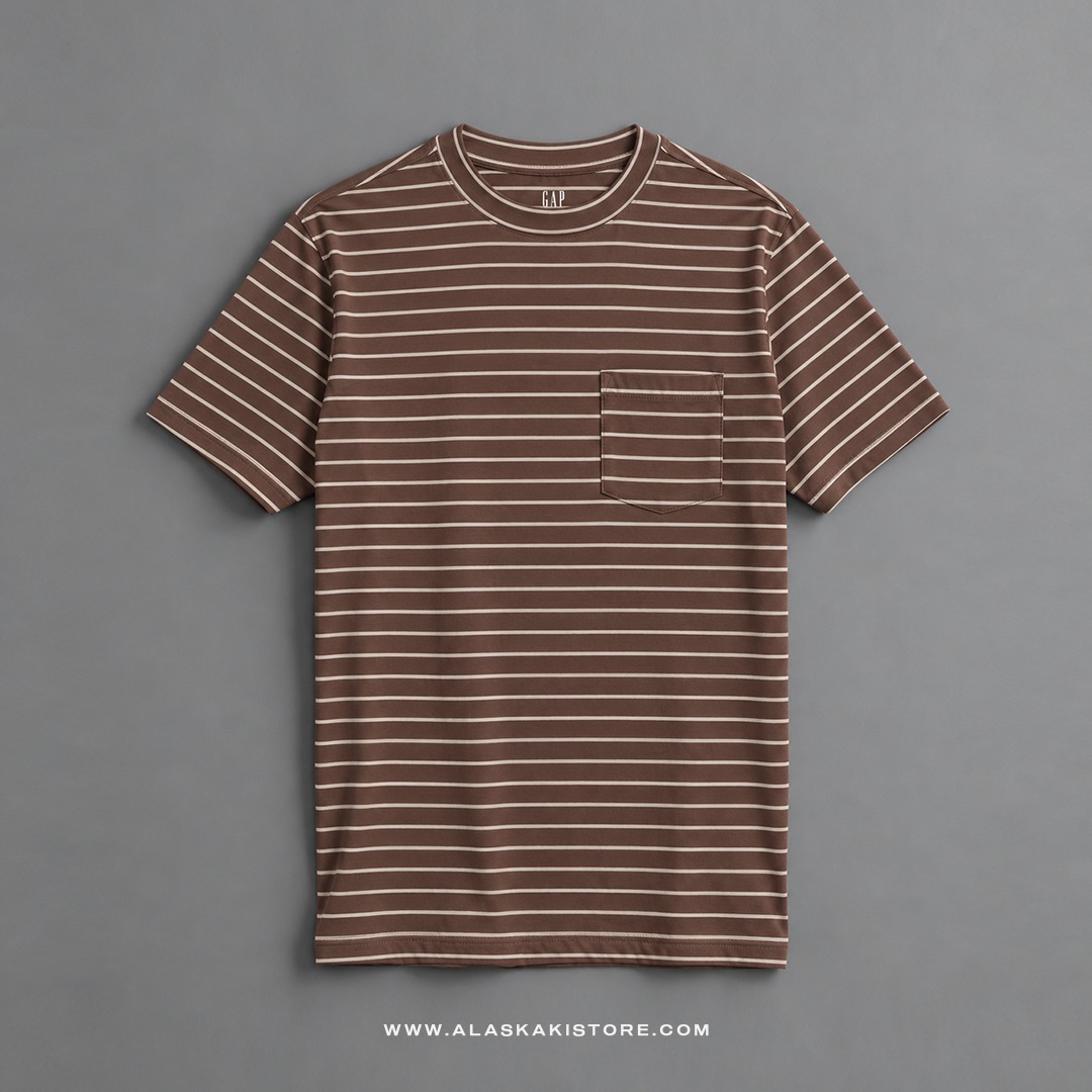 Pocket Tees Stripe Brown GA4085