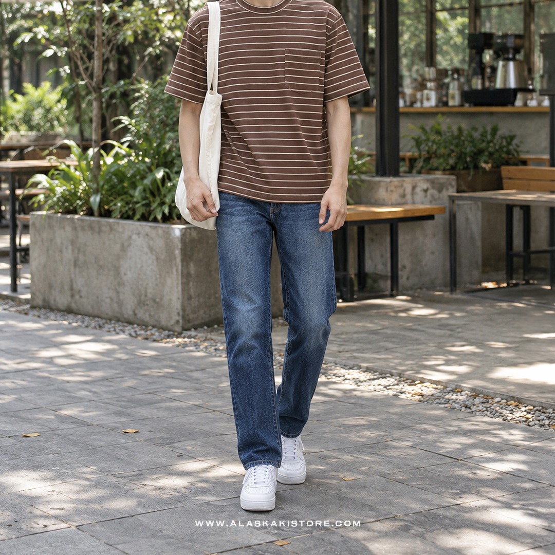 Pocket Tees Stripe Brown GA4085