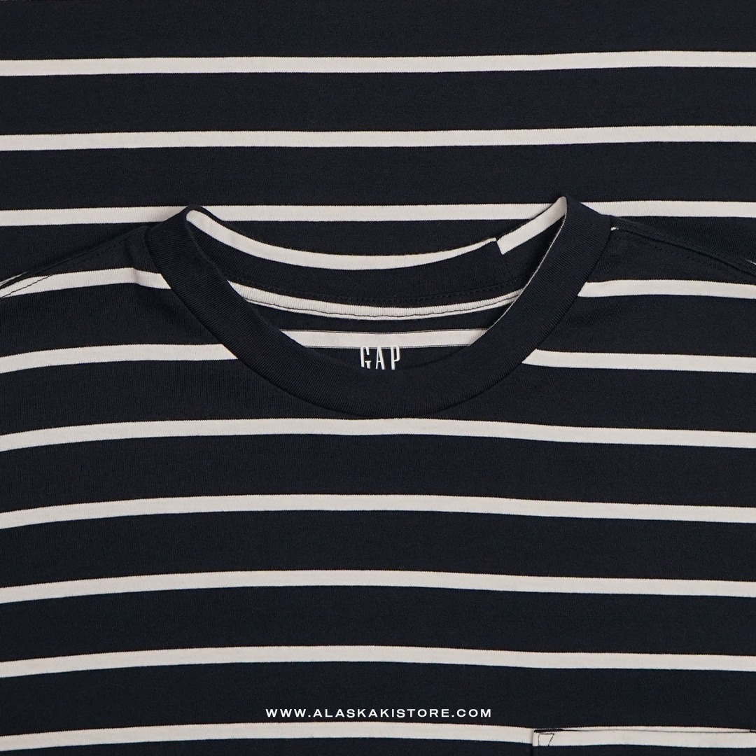 Pocket Tees Stripe Dark Navy GA4083