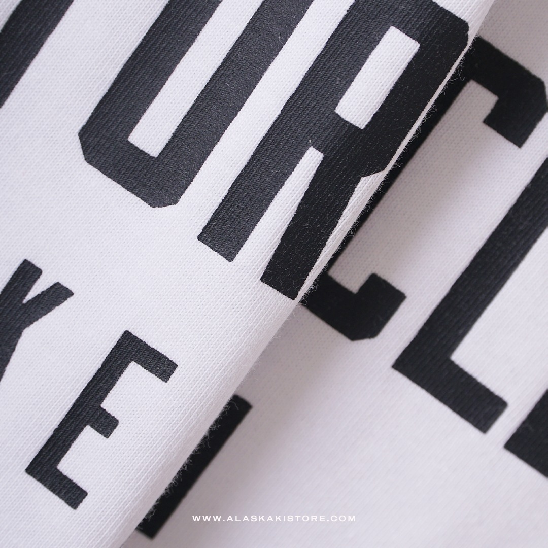 Long Sleeve Printed Tee Black White HD4003