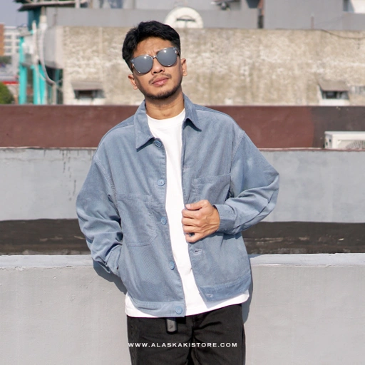 Image of Chef Jacket Corduroy Blue GU1004