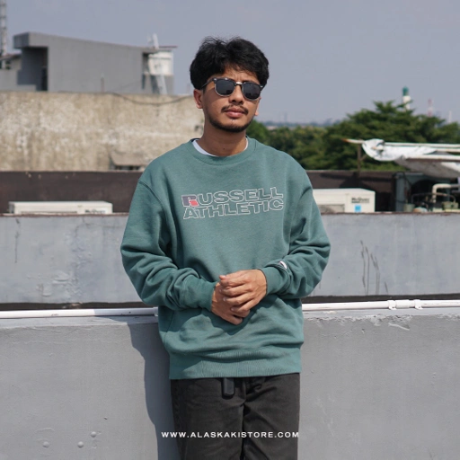 Image of Crewneck Sweatshirt Teal Green RS7004