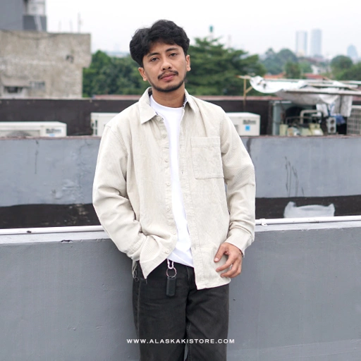 Image of Longsleeve Corduroy Shirt Ivory White SS2004