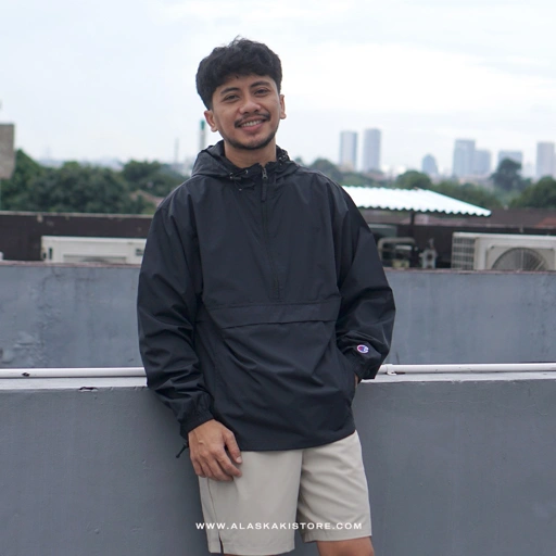 Image of Packable Anorak Jacket by Chmpn Black CH1126