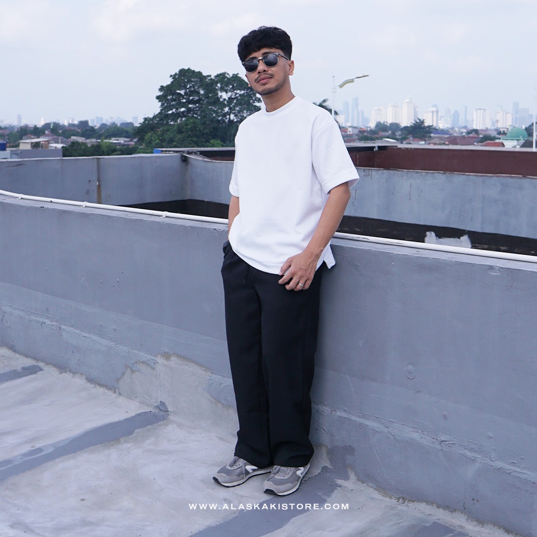 Wide Loose Pants Black GU5027