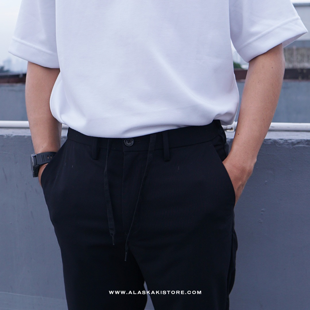 Stretch Easy Ankle Pants Black GU5029