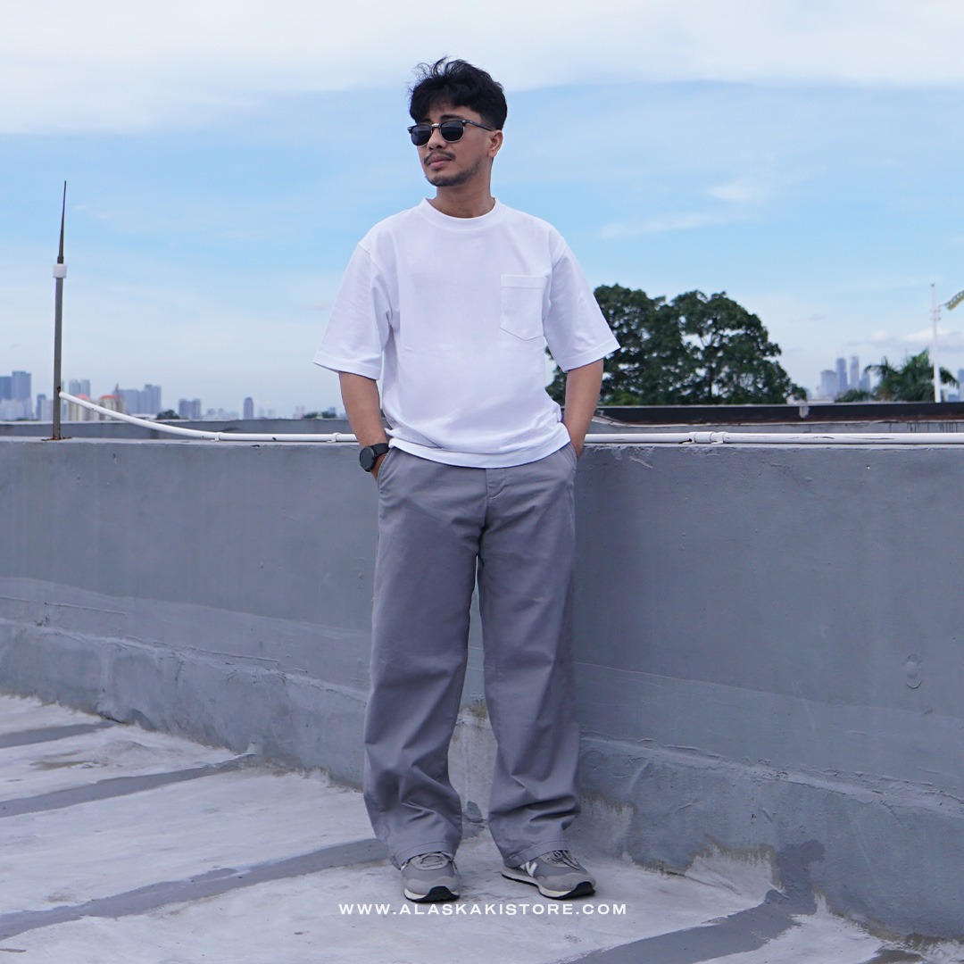 Baggy Fit Chino Pants Grey ON5106