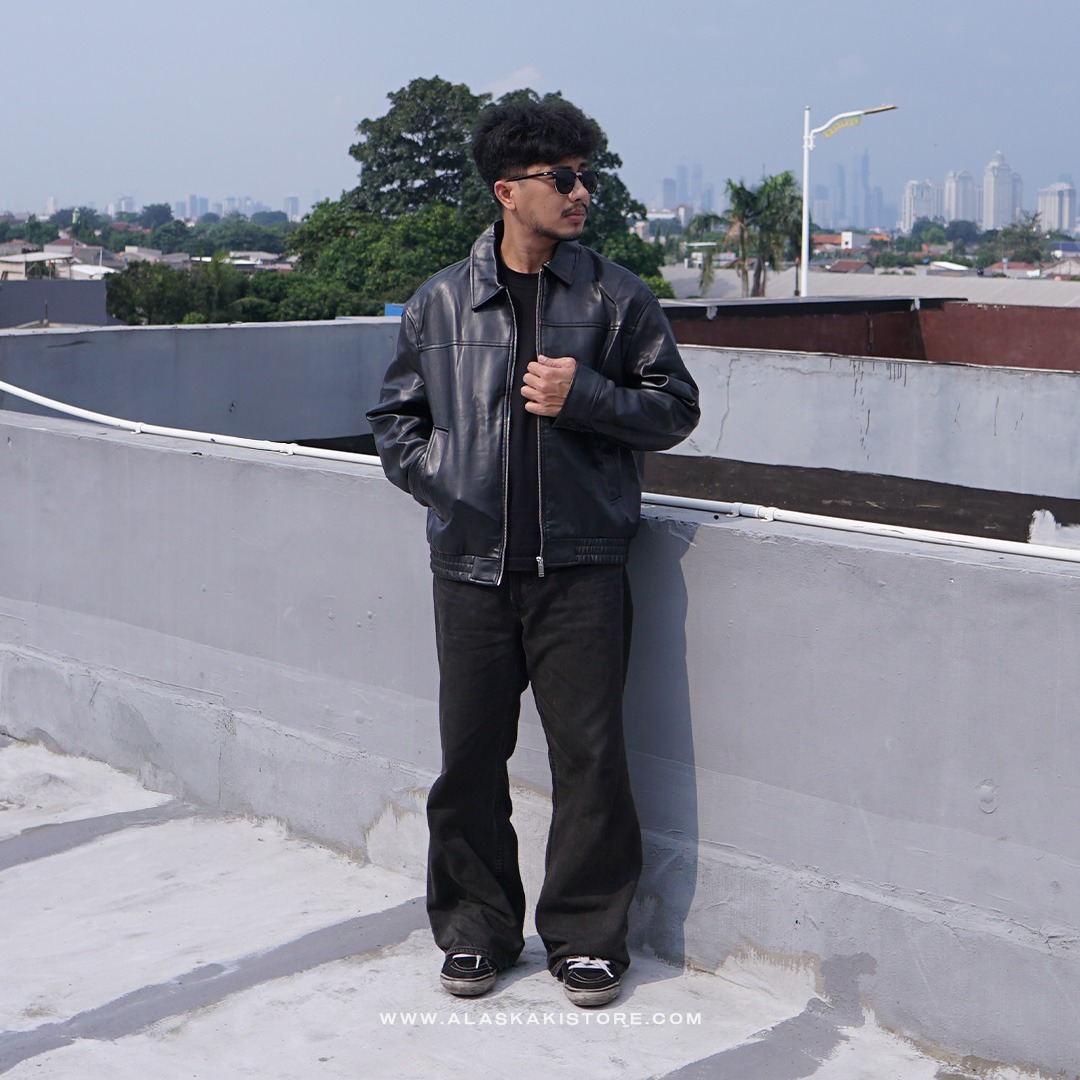Faux Leather Bomber Jacket PH1004