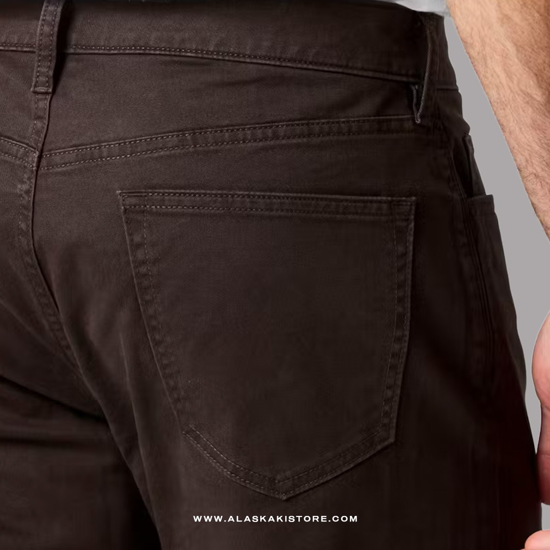 Twill Pants Straight Fit Dark Brown FT5026
