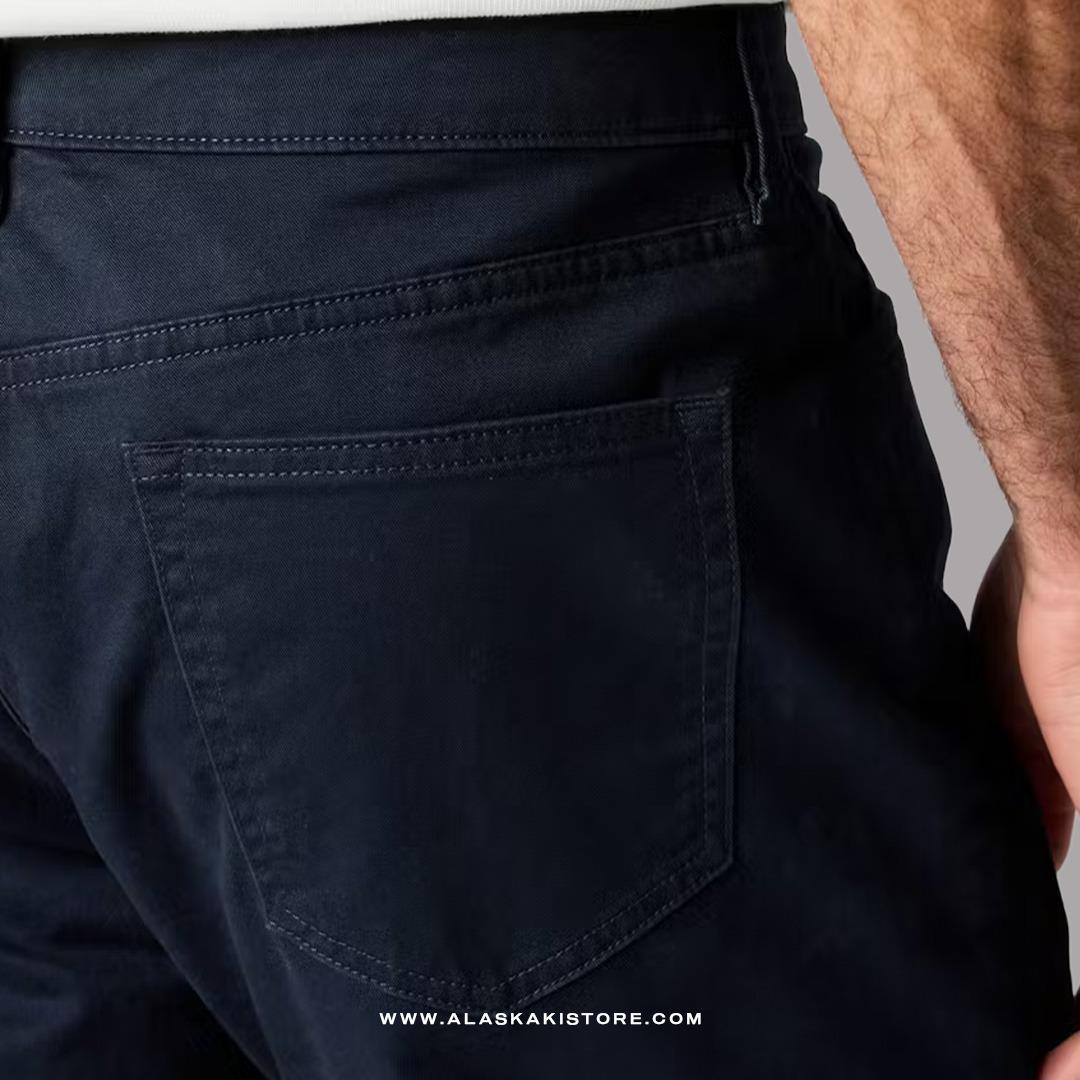 Twill Pants Athletic Tappered Fit Navy FT5016