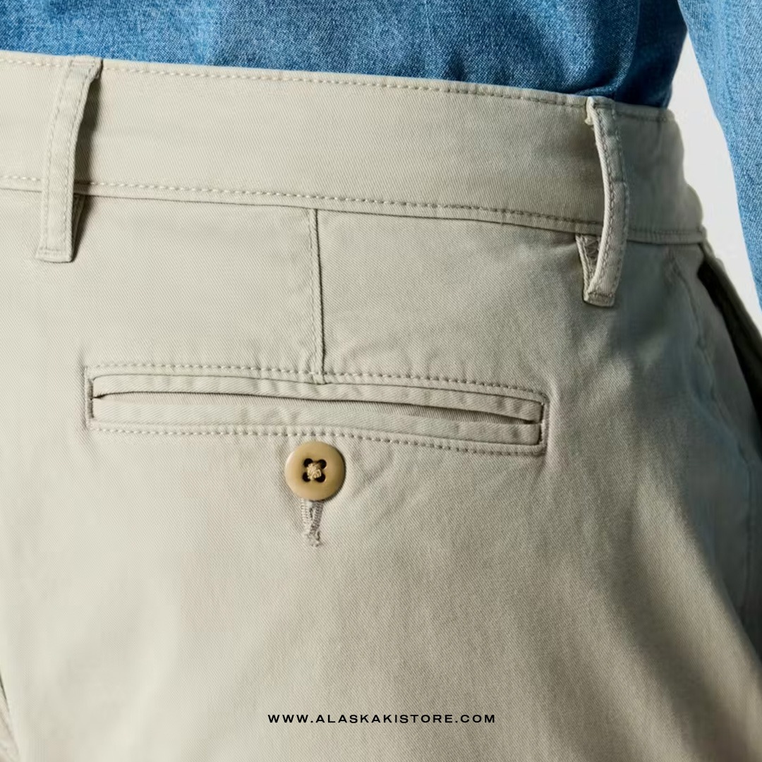 Athletic Tappered Fit Chino Pants Ivory White FT5031