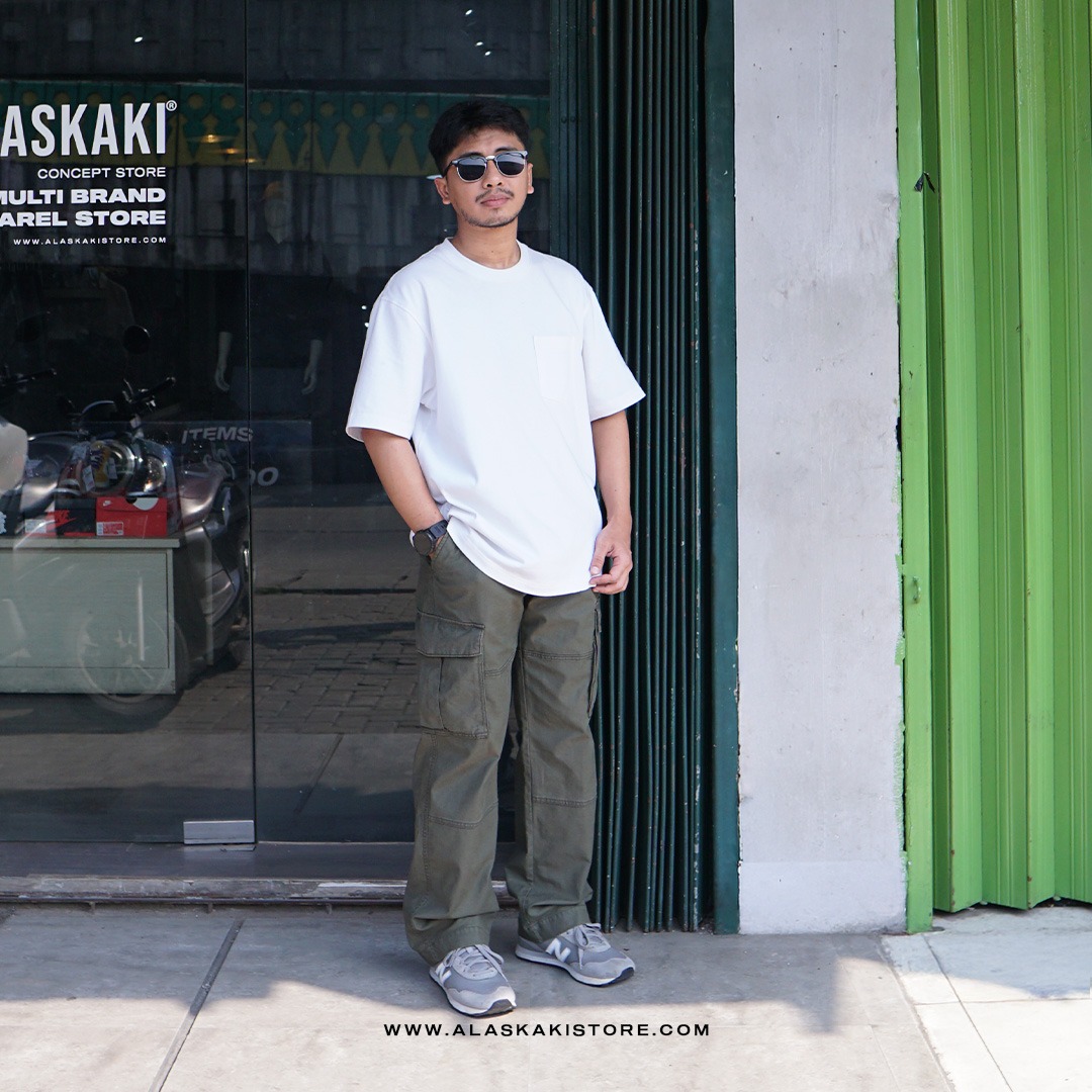 Loose Cargo Pants Olive ON5108