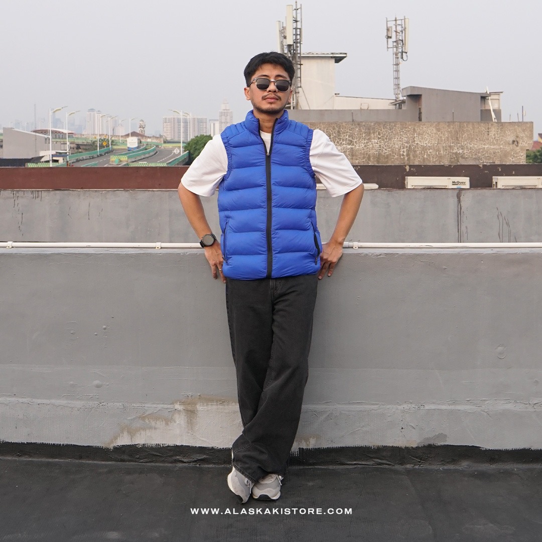 Puffer Vest Jacket Blue BS1007