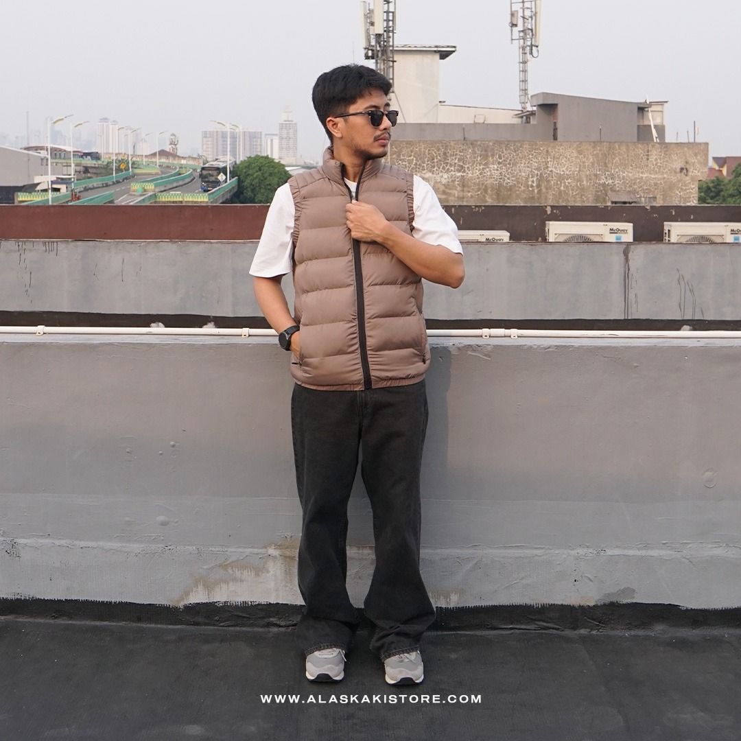 Puffer Vest Jacket Khaki BS1011