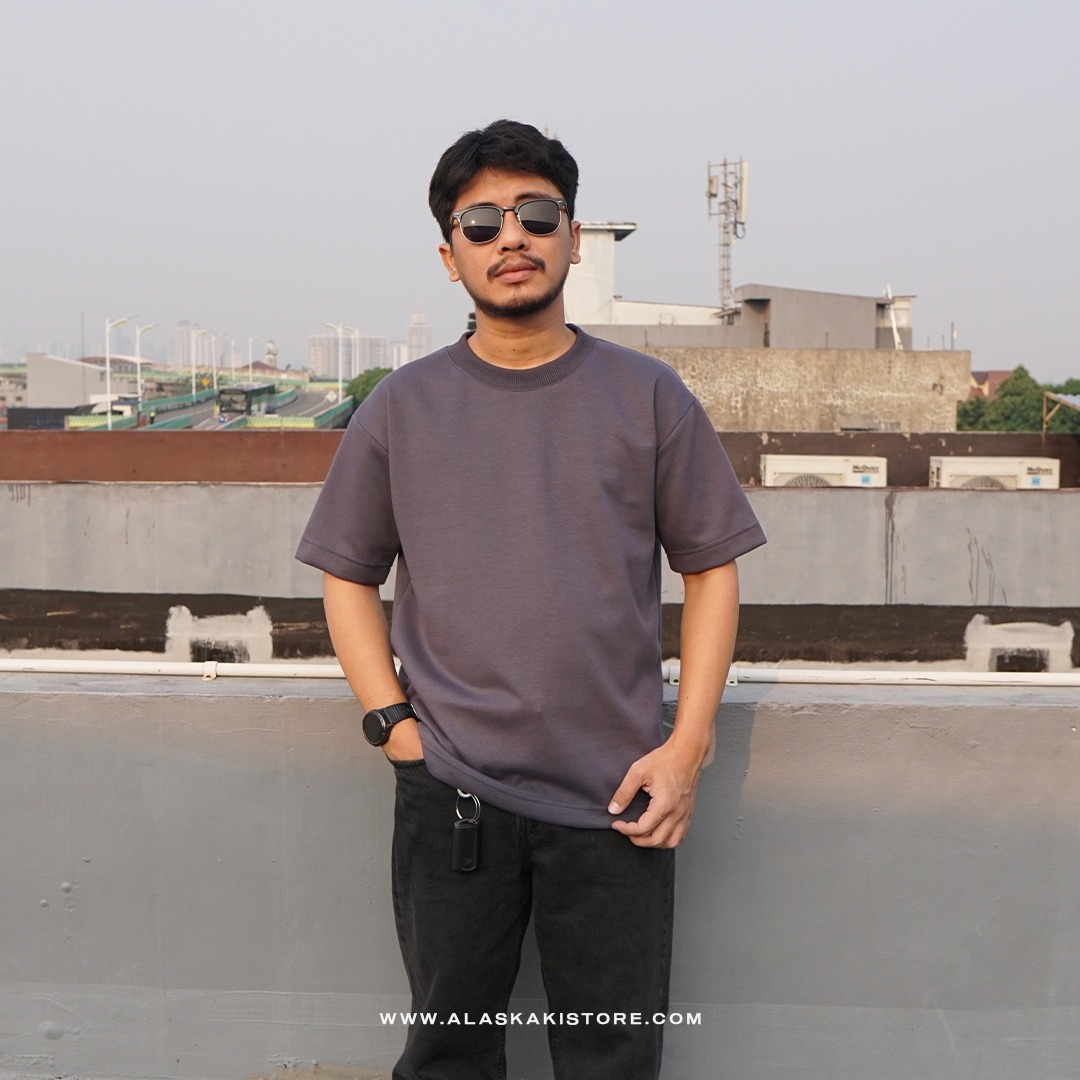 Cotton Blend Heavyweight Oversized Tshirt by Common Issue Grey CI4051