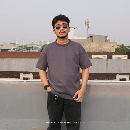 Image of Cotton Blend Heavyweight Oversized Tshirt by Common Issue Grey CI4051