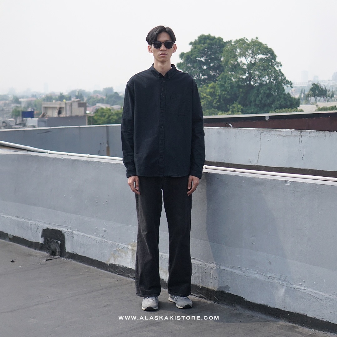 Regular Fit Oxford Shirt Black HM2031