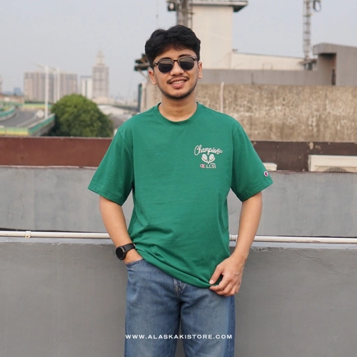 Printed T-shirt by Chmpion Green CH4095