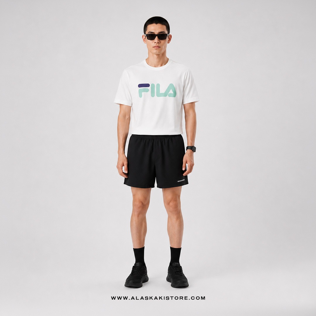 Quickdry Tshirt White Logo Green FL4010