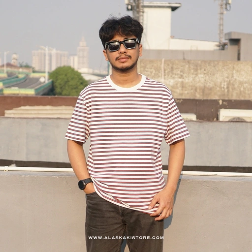 Stripe T-shirt White Red GF4044