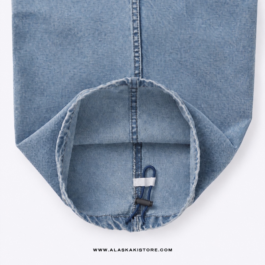 Denim Wide Cargo Pants Blue Washed GU5040