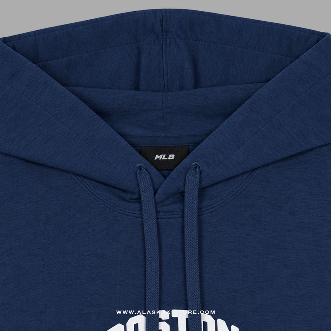 Short Sleeve Pullover Hoodie Navy ML1001