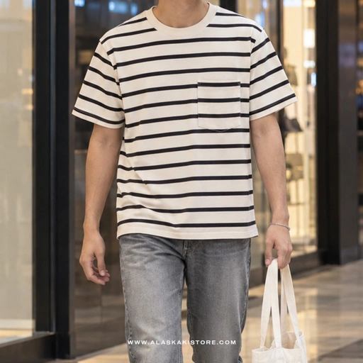 Pocket Tees Stripe Beige GA4081