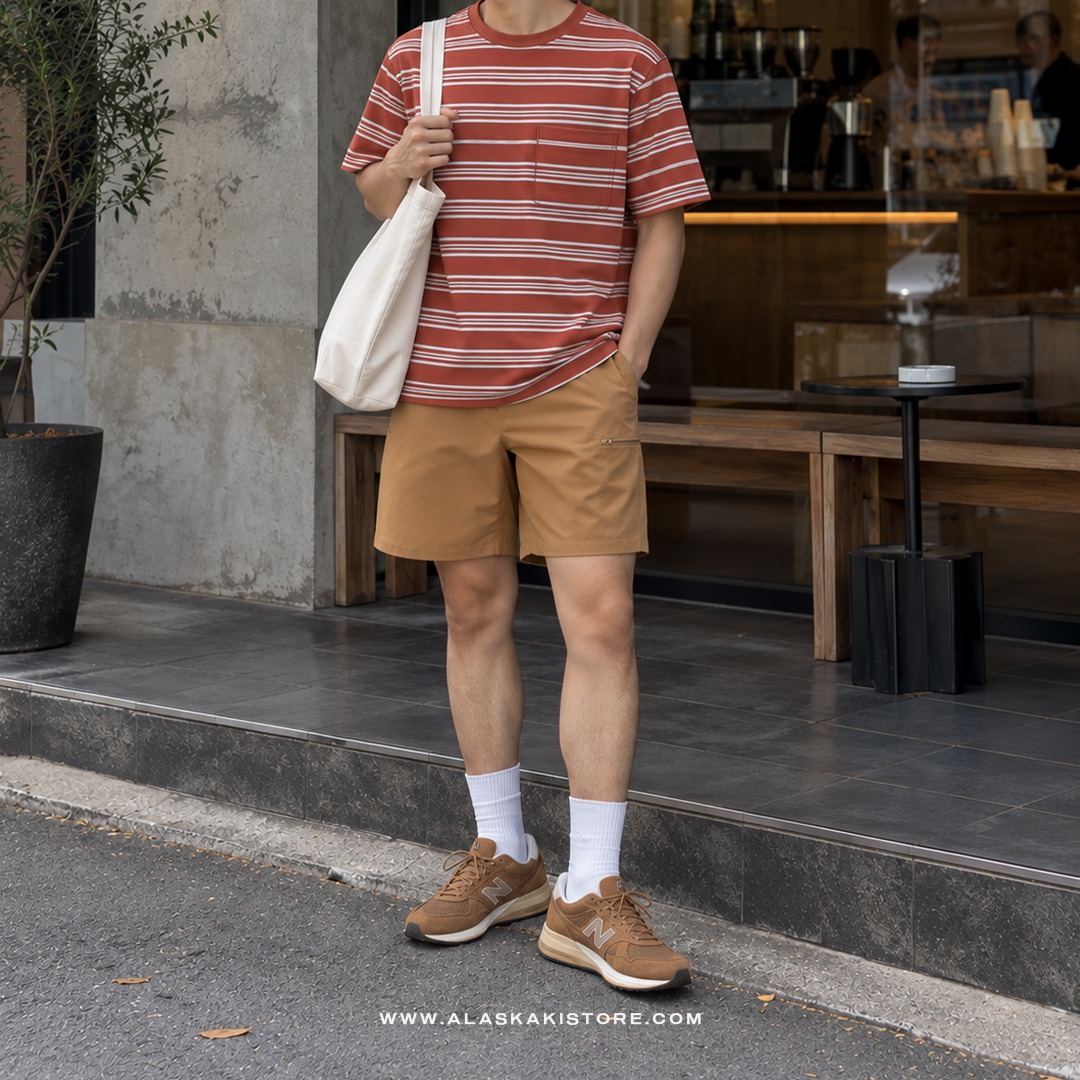Pocket Tees Stripe Terracotta GA4084