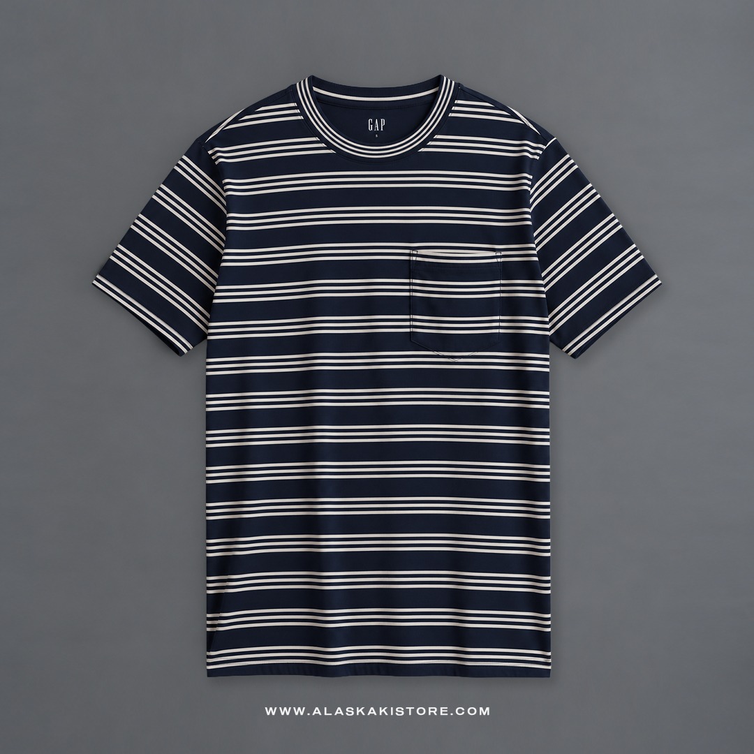 Pocket Tees Stripe Navy GA4082