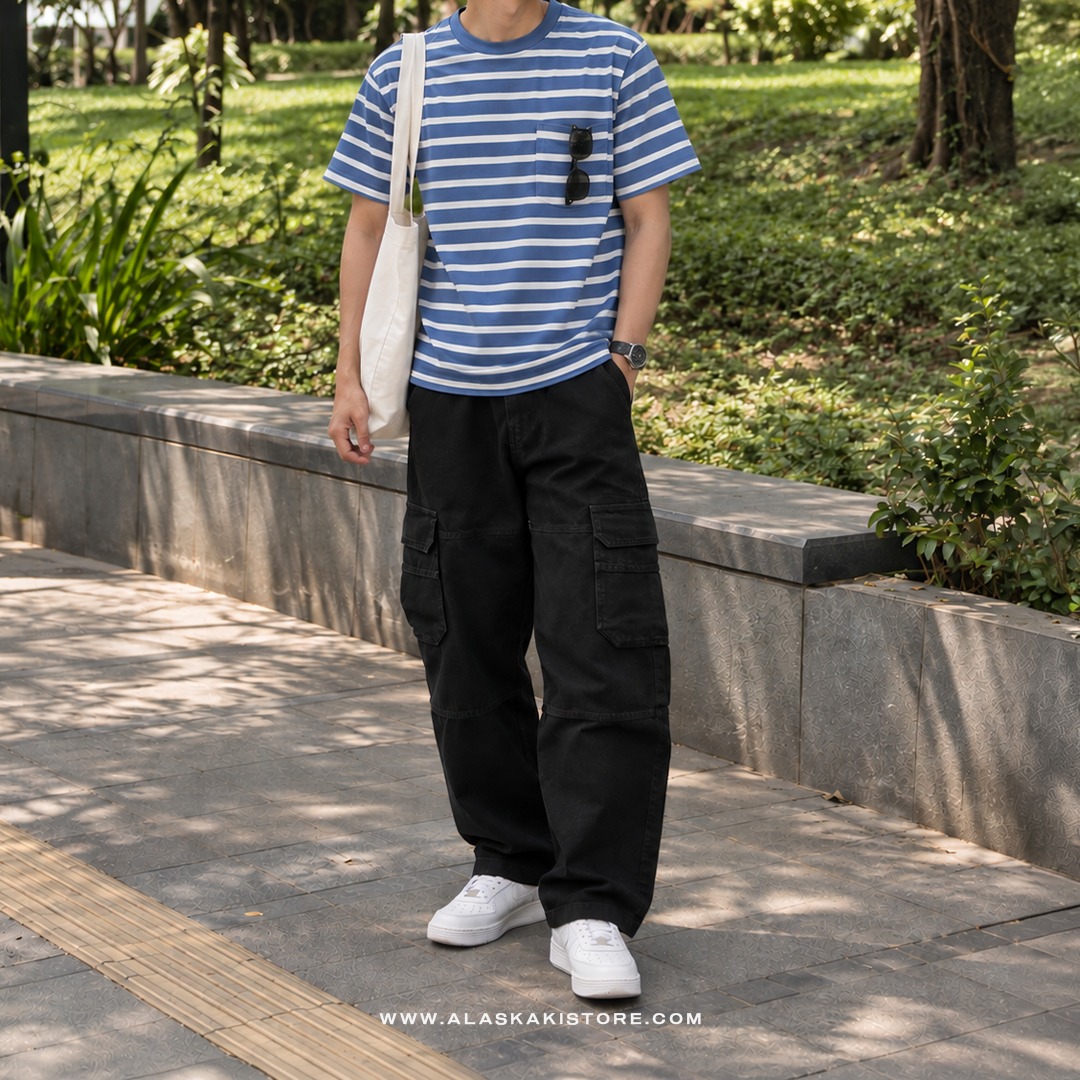 Pocket Tees Stripe Blue GA4086